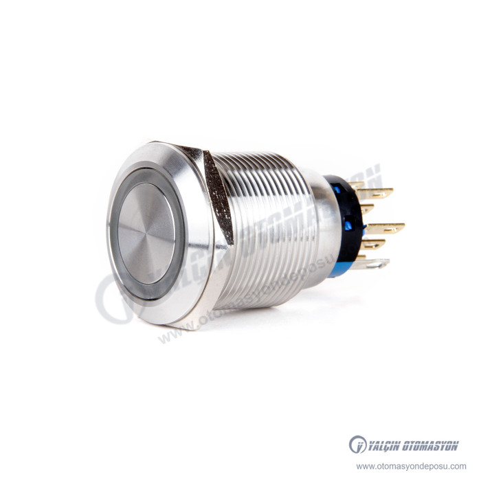 J22-372-WD 22mm Metal Beyaz LED Işıklı Kalıcı Buton – BUTTO J22-372-WD 22mm Metal Beyaz LED Işıklı Kalıcı Buton – BUTTO