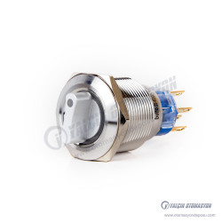 J22-572-3-WA2 22mm Metal Beyaz LED Işıklı 1-0-2 Kalıcı Mandal Buton J22-572-3-WA2 22mm Metal Beyaz LED Işıklı 1-0-2 Kalıcı Mandal Buton