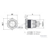 J22-271-RD 22mm Metal Kırmızı LED Işıklı Yaylı Buton teknik çizim ve ölçüleri J22-271-RD 22mm Metal Kırmızı LED Işıklı Yaylı Buton teknik çizim ve ölçüleri