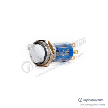 J16-472-2-E-GD 16mm Metal Yeşil LED Işıklı 0-1 Kalıcı Mandal Buton