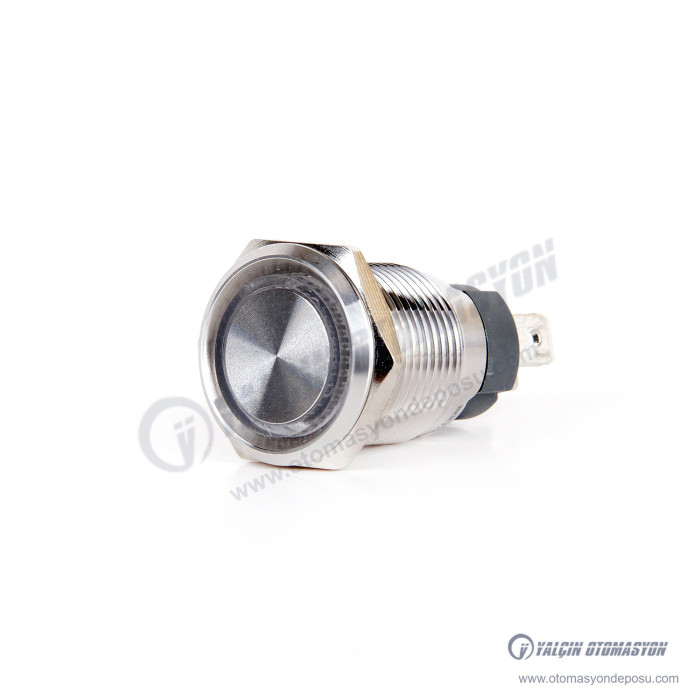 J16-C-371-BA2 16mm Paslanmaz Çelik Düz Kafa Mavi Işıklı Kalıcı Buton 220V AC, 1NO 20A Kontak IP67 – BUTTO J16-C-371-BA2 16mm Paslanmaz Çelik Düz Kafa Mavi Işıklı Kalıcı Buton 220V AC, 1NO 20A Kontak IP67 – BUTTO