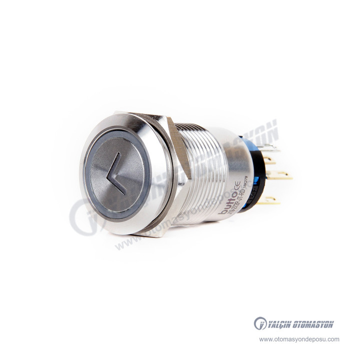 J19-272-JT-GD 19mm Metal Yeşil Led Işıklı Yön (Ok) Logo Yaylı Buton – BUTTO J19-272-JT-GD 19mm Metal Yeşil Led Işıklı Yön (Ok) Logo Yaylı Buton – BUTTO