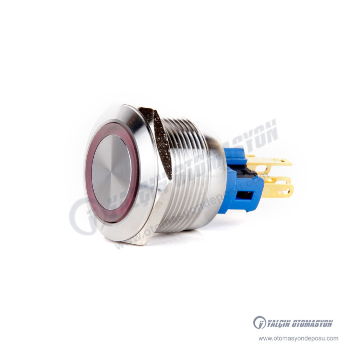 J22-271-RD 22mm Metal Kırmızı LED Işıklı Yaylı Buton – BUTTO J22-271-RD 22mm Metal Kırmızı LED Işıklı Yaylı Buton – BUTTO