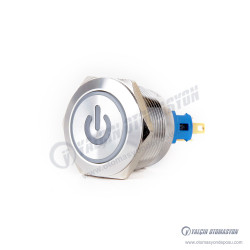 J22-271-P-WA2 22mm Metal Power Logo Beyaz LED Işıklı Yaylı Buton J22-271-P-WA2 22mm Metal Power Logo Beyaz LED Işıklı Yaylı Buton