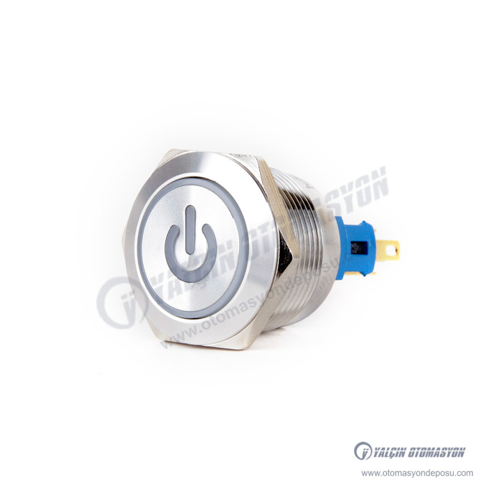 J22-371-P-RA2 22mm Metal Power Logo Kırmızı LED Işıklı Kalıcı Buton – BUTTO J22-371-P-RA2 22mm Metal Power Logo Kırmızı LED Işıklı Kalıcı Buton – BUTTO