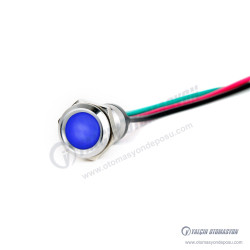 J6-170QL-BD 6mm Metal Sinyal Lambası 15cm Kablolu 6-24V Mavi J6-170QL-BD 6mm Metal Sinyal Lambası 15cm Kablolu 6-24V Mavi