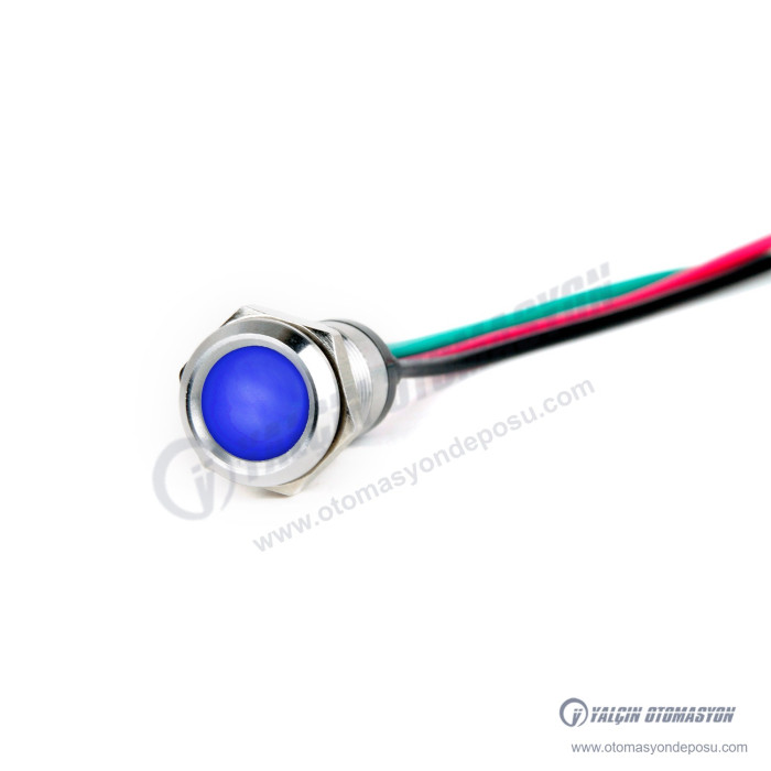 J10-150QL-BD 10mm Metal Sinyal Lambası 15cm Kablolu 6-24V Mavi – BUTTO J10-150QL-BD 10mm Metal Sinyal Lambası 15cm Kablolu 6-24V Mavi – BUTTO