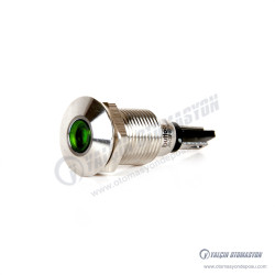 J10-130P-GD 10mm IP67 Metal Sinyal Lambası 6-24VDC Yeşil J10-130P-GD 10mm IP67 Metal Sinyal Lambası 6-24VDC Yeşil