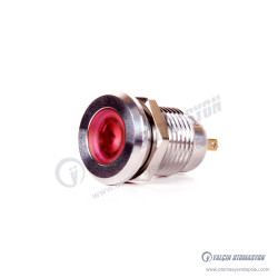 J12-170P-RD 12mm IP67 Metal Sinyal Lambası 6-24VDC Kırmızı