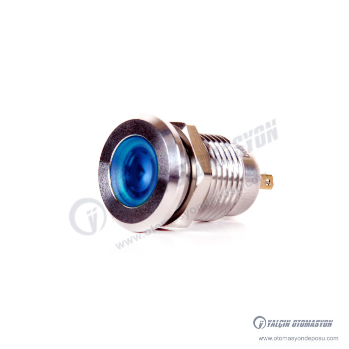 J12-170P-BD 12mm IP67 Metal Sinyal Lambası 6-24VDC Mavi – BUTTO J12-170P-BD 12mm IP67 Metal Sinyal Lambası 6-24VDC Mavi – BUTTO
