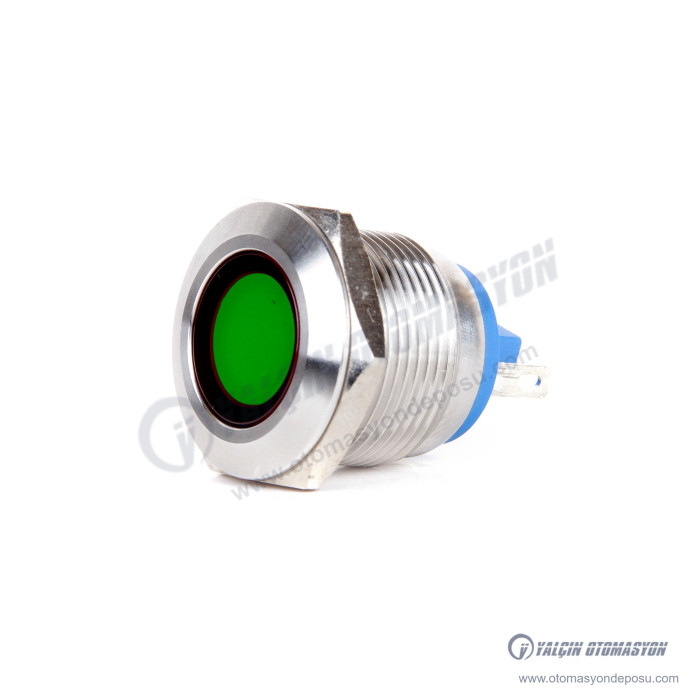J19-170P-GA2 19mm IP67 Metal Sinyal Lambası 220VAC Yeşil – BUTTO J19-170P-GA2 19mm IP67 Metal Sinyal Lambası 220VAC Yeşil – BUTTO