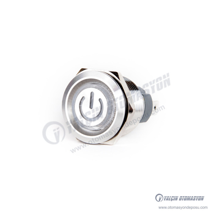 J19-C-271-P-RGBD 19mm Paslanmaz Çelik Düz Kafa Power Logolu Kırmızı, Yeşil, Mavi Işıklı Yaylı Buton 6-24V DC, 1NO 20A – BUTTO J19-C-271-P-RGBD 19mm Paslanmaz Çelik Düz Kafa Power Logolu Kırmızı, Yeşil, Mavi Işıklı Yaylı Buton 6-24V DC, 1NO 20A – BUTTO