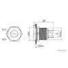 J22-170P-BD 22mm IP67 Metal Sinyal Lambası 6-24VDC Mavi teknik çizim ve ölçüleri J22-170P-BD 22mm IP67 Metal Sinyal Lambası 6-24VDC Mavi teknik çizim ve ölçüleri