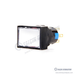 K16-190-WD 16mm Dikdörtgen Gövde Sinyal Lambası Beyaz Işıklı 12-24V K16-190-WD 16mm Dikdörtgen Gövde Sinyal Lambası Beyaz Işıklı 12-24V