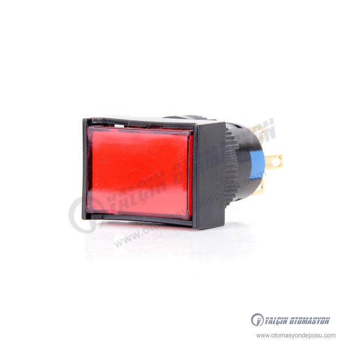 K16-292-RD 16mm Dikdörtgen Gövde Kırmızı Işıklı Yaylı Buton 12-24V – BUTTO K16-292-RD 16mm Dikdörtgen Gövde Kırmızı Işıklı Yaylı Buton 12-24V – BUTTO