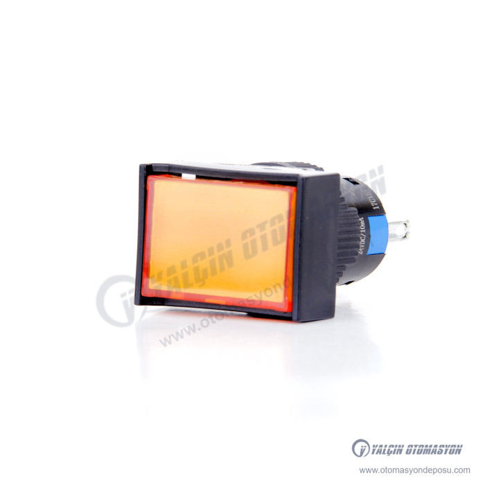 K16-292-OD 16mm Dikdörtgen Gövde Turuncu Işıklı Yaylı Buton 12-24V – BUTTO K16-292-OD 16mm Dikdörtgen Gövde Turuncu Işıklı Yaylı Buton 12-24V – BUTTO