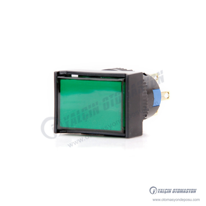 K16-292-GD 16mm Dikdörtgen Gövde Yeşil Işıklı Yaylı Buton 12-24V – BUTTO K16-292-GD 16mm Dikdörtgen Gövde Yeşil Işıklı Yaylı Buton 12-24V – BUTTO