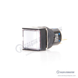K16-281-WD 16mm Kare Gövde Beyaz Işıklı Yaylı Buton 12-24V K16-281-WD 16mm Kare Gövde Beyaz Işıklı Yaylı Buton 12-24V