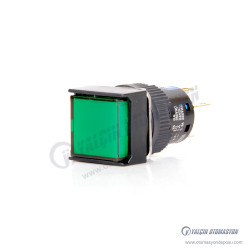 K16-282-GD 16mm Kare Gövde Yeşil Işıklı Yaylı Buton 12-24V K16-282-GD 16mm Kare Gövde Yeşil Işıklı Yaylı Buton 12-24V