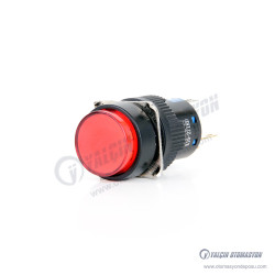 K16-371-RD 16mm Yuvarlak Gövde Kırmızı Işıklı Kalıcı Buton 12-24V K16-371-RD 16mm Yuvarlak Gövde Kırmızı Işıklı Kalıcı Buton 12-24V
