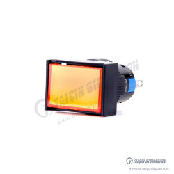 K16-292-OA2 16mm Dikdörtgen Gövde Turuncu Işıklı Yaylı Buton 220V