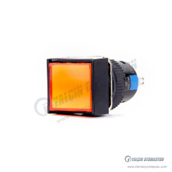 K16-381-OA2 16mm Kare Gövde Turuncu Işıklı Kalıcı Buton 220V