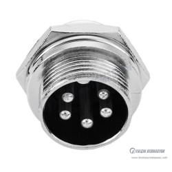 Mike Konnektör 16mm Makine (Şase) Tipi 5Pin Erkek Mike Konnektör 16mm Makine (Şase) Tipi 5Pin Erkek