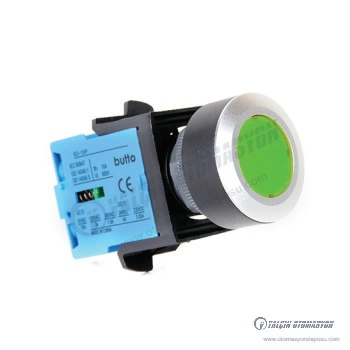 SD30-3710-GA2 Ledli 30mm Plastik Yuvarlak Kalıcı Buton 220V AC 1NC Kontak Yeşil – BUTTO SD30-3710-GA2 Ledli 30mm Plastik Yuvarlak Kalıcı Buton 220V AC 1NC Kontak Yeşil – BUTTO