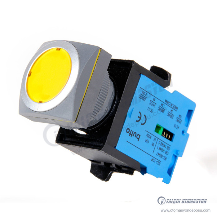 SK22/25-3210-Y 22mm Delik Çapına Uyumlu 30mm Plastik Gövdeli Kare Işıksız Sarı Kalıcı Buton 1NO IP65 – BUTTO SK22/25-3210-Y 22mm Delik Çapına Uyumlu 30mm Plastik Gövdeli Kare Işıksız Sarı Kalıcı Buton 1NO IP65 – BUTTO