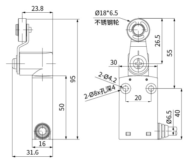 CNTD C6N-P105 teknik çizim ve ölçüler