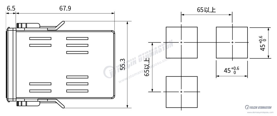 CNTD CLN4S ısı kontrol cihazı teknik çizim ve ölçüler