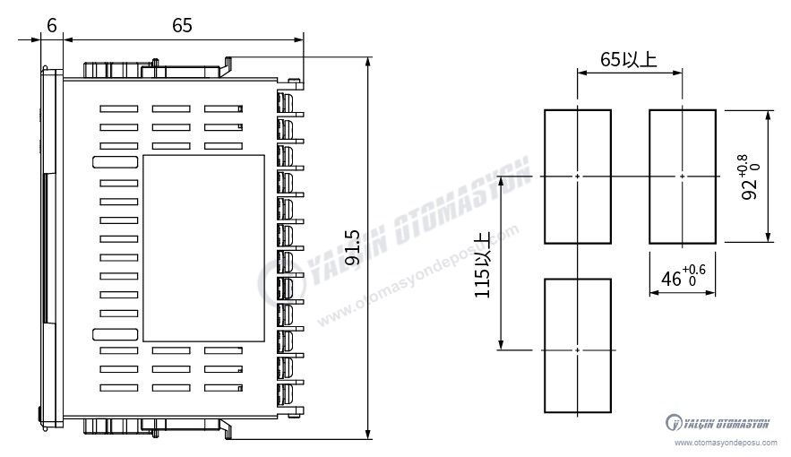 CNTD CLN4V ısı kontrol cihazı teknik çizim ve ölçüler