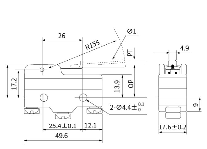 CNTD CM-1705 teknik çizim ve ölçüler