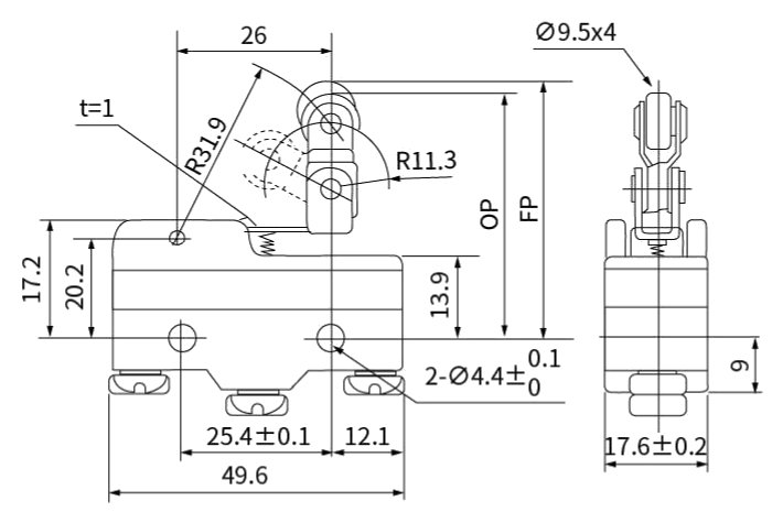 CNTD CM-1743 teknik çizim ve ölçüler