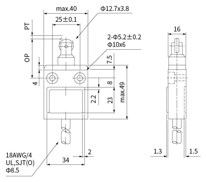CNTD CZ-3112 teknik çizim ve ölçüler