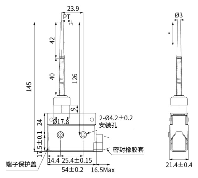 CNTD CZ-7166 teknik çizim ve ölçüler