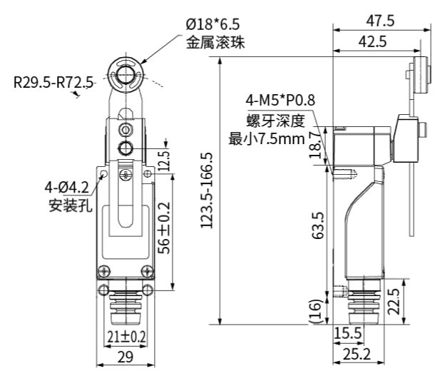 CNTD TZ-8109 teknik çizim ve ölçüler
