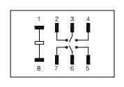 14F-2P/024DC bağlantı şeması (2 kutup)