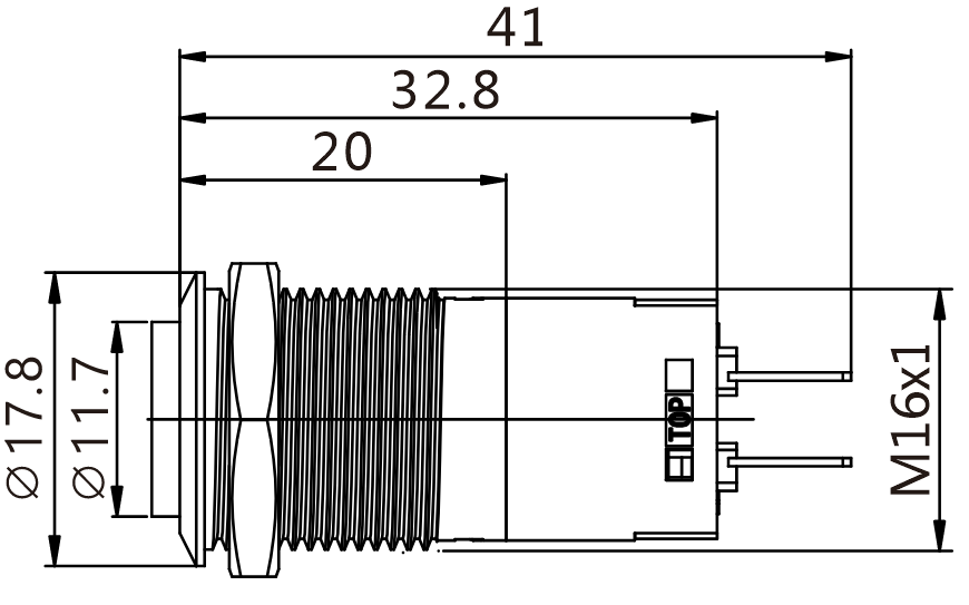 J16-261-E-BD teknik çizim yandan görünüş
