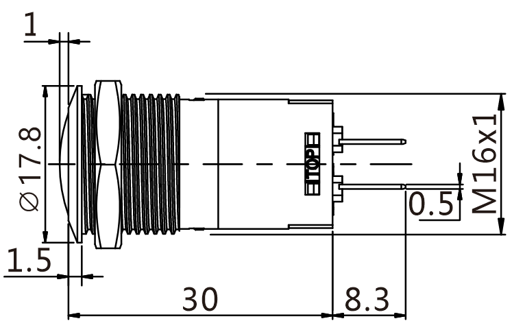 J16-232-E teknik çizim yandan görünüş