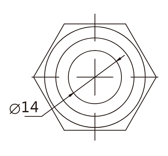 J19-170P-RA2 teknik çizim önden görünüş