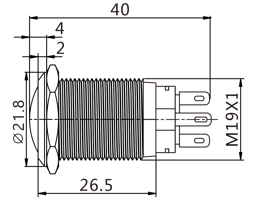 J19-231 teknik çizim yandan görünüş