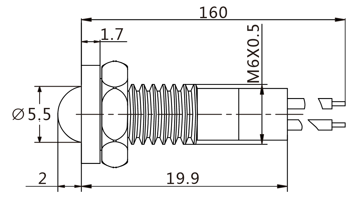J6-170QL-BA2 teknik çizim yandan görünüş