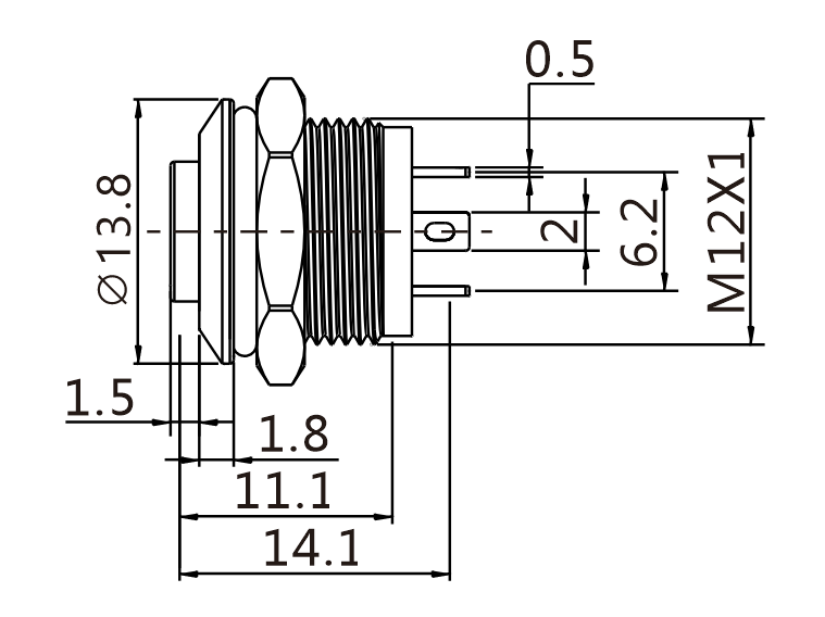 EJ12-261-PM-BD teknik çizim yandan görünüş