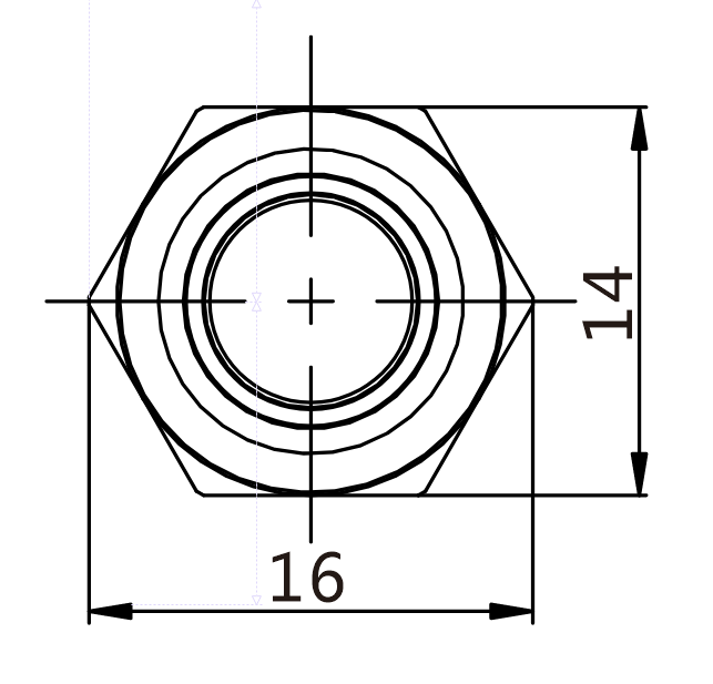 J12-261-WD teknik çizim önden görünüş