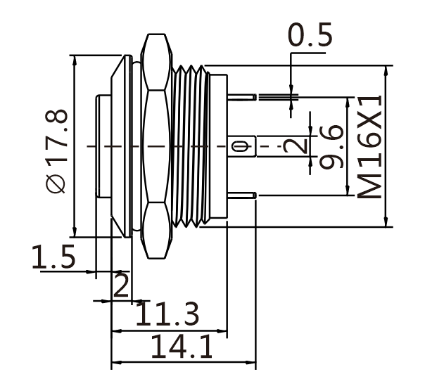 EJ16-261-PM-BD teknik çizim yandan görünüş