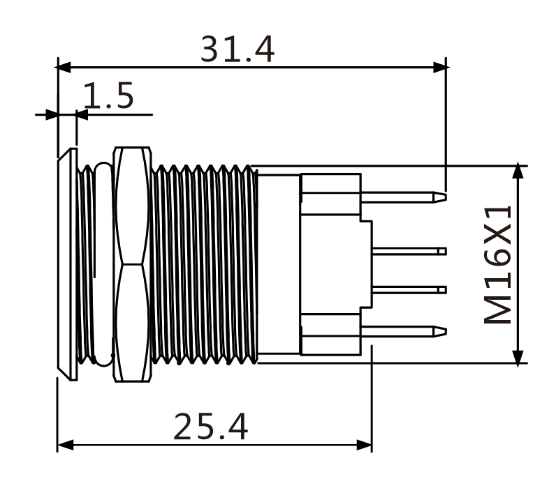 J16-C-271-P-RGBA2 teknik çizim yandan görünüş