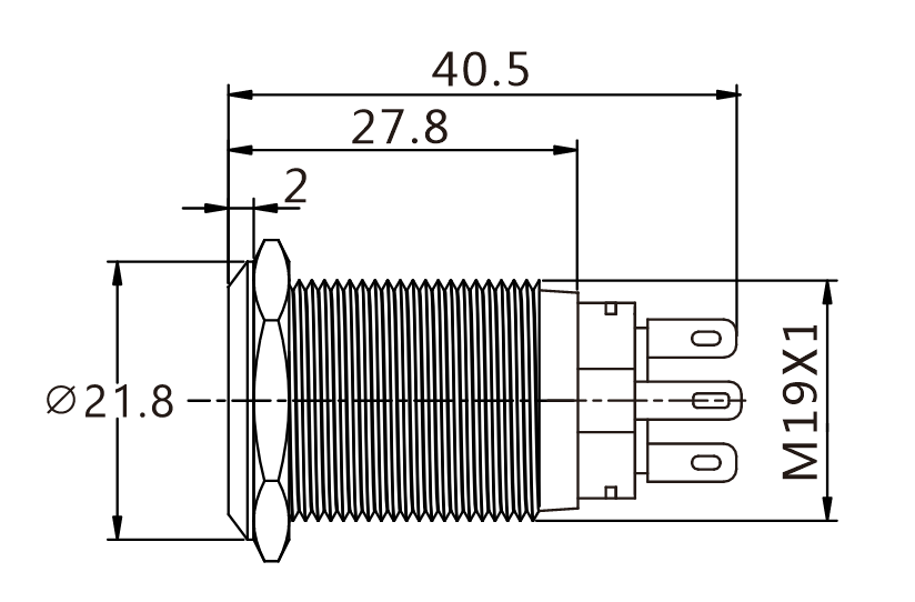 J19-272-P-BD teknik çizim yandan görünüş