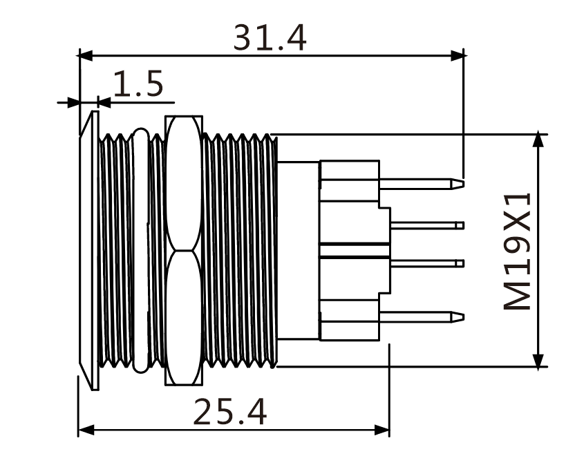 J19-C-371-P-RGBA2 teknik çizim yandan görünüş