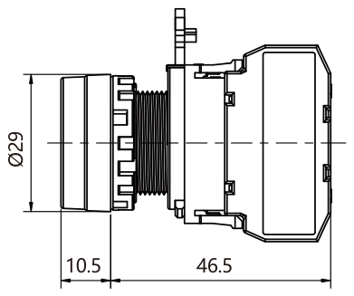 HQ22-2110-BK teknik çizim yandan görünüş